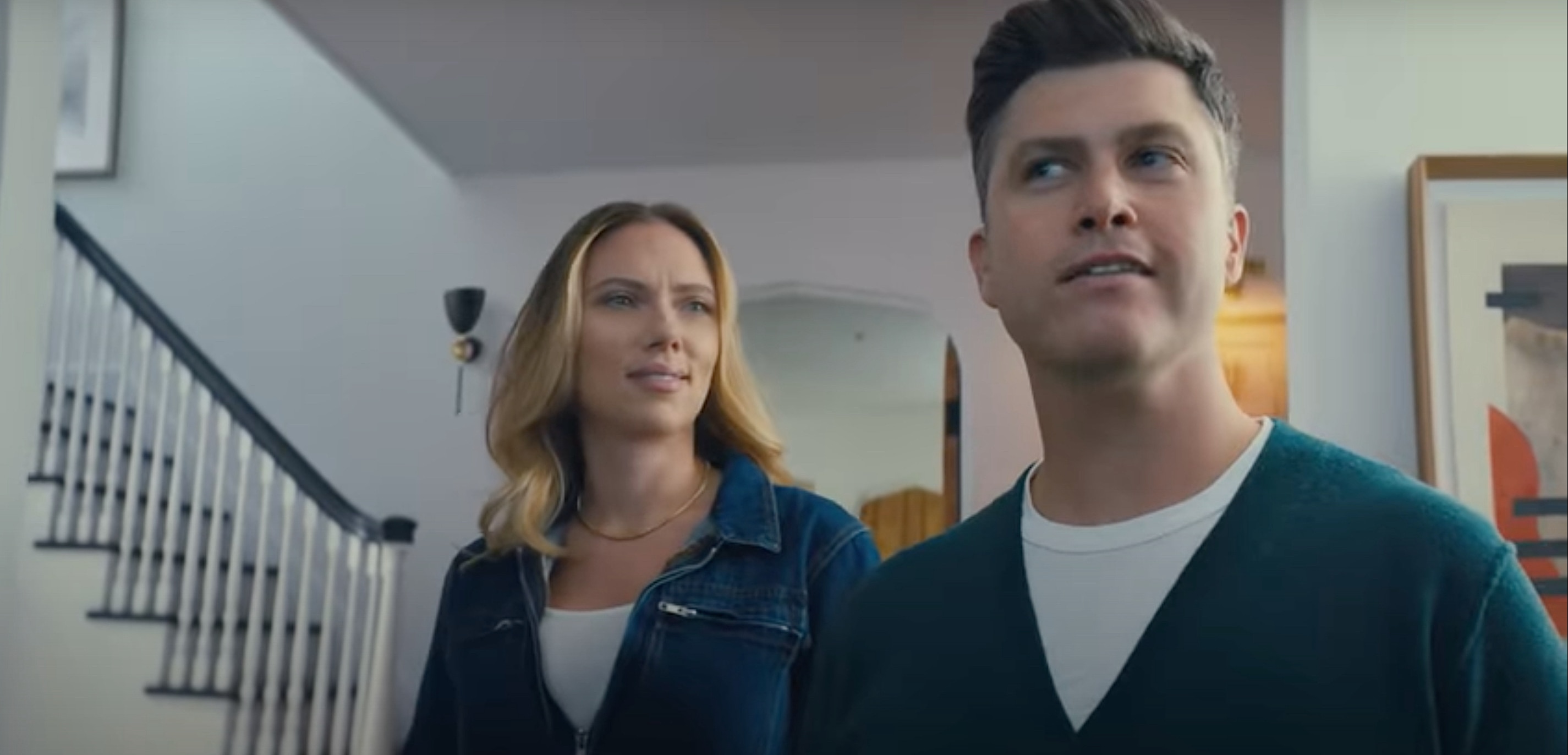 Scarlett Johansson & Colin Jost in Amazon Alexa Super Bowl ad SYFY WIRE